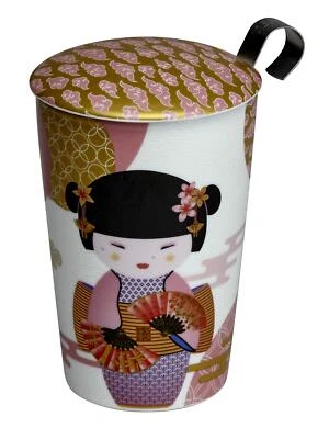TEAEVE Théière en Porcelaine Geisha Rose de 350 ML avec infuseur INOX et Couv... - Photo 1/3
