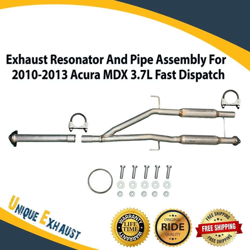 Ressonador de escape e conjunto de tubulação para 2010-2013 Acura MDX 3.7L envio rápido - Imagem 1 de 4