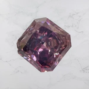 GIA Certified Natural Loose Diamond 0.34 Carat Radiant Cut Purple Diamond - Picture 1 of 8