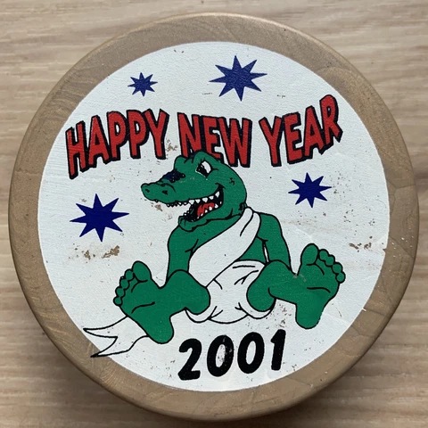 FLORIDA EVERBLADES ECHL HOCKEY PUCK HAPPY NEW YEAR 2001 MADE IN USA Cover