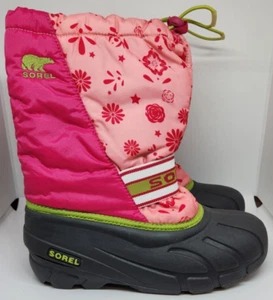 Sorel Para Mujer Talla 6 Rosa Verde Gris Floral Aislado Nieve Hielo Botas Pull On - Imagen 1 de 8