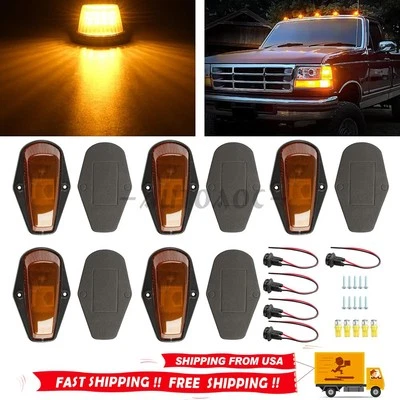 5Pcs for Ford F150 F250 F350 1980-1997 Amber LED Roof Top Cab Marker Lights Kit Foto 1 de 4