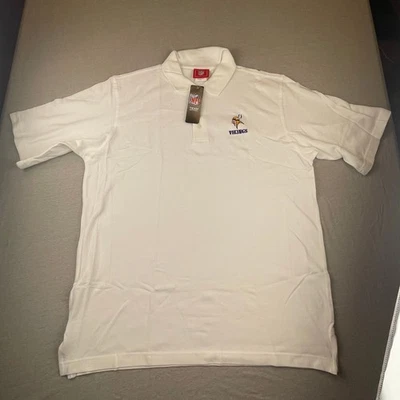 NFL Team Apparel Minnesota Vikings New White Polo Shirt NWT L Large - Image 1 of 4