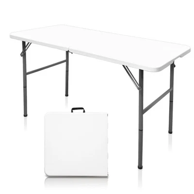 Folding Table,4ft Indoor Outdoor Heavy Duty Portable Folding Square Plastic D... - Image 1 of 4