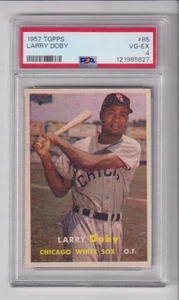 1957 TOPPS #85 LARRY DOBY CON PSA 4 GRADO - CHICAGO WHITE SOX - Foto 1 di 1