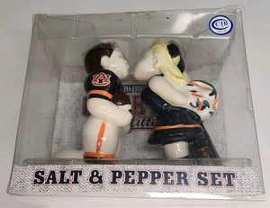 Collage Auburn Tigers Football Game Day Kissing Salt & Pepper Shakers - Picture 1 of 2