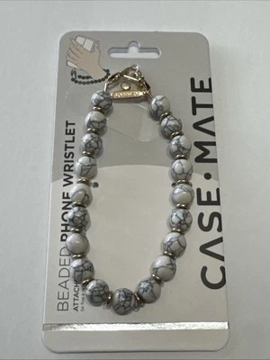 Muñequera de teléfono con cuentas Case-Mate para iPhones - mármol blanco Foto 1 de 4