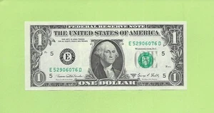 1969D ..UNCIRC $1 E 5290 6076 D .... 1969D $1 E-D NICE NOTE FRN - Picture 1 of 2