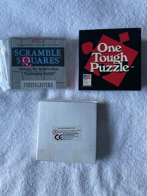 Lot of 3 Vintage Puzzles. One Tough Puzzle, Scramble Squares,Hercules.See Photos - Image 1 of 4