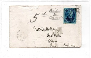 USA "Enviado por correo en Canadá": 1876 cubierta a Inglaterra con franqueo debido marca (C91084) - Imagen 1 de 1