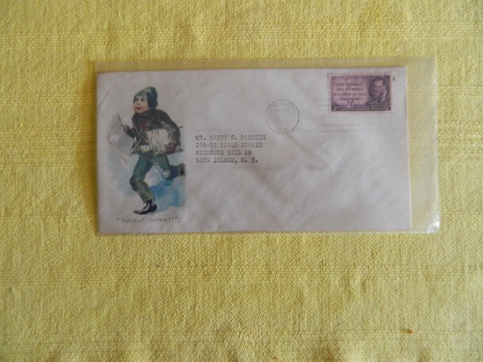 1 FDC 3cent Joseph Pulitzer (Sc.#946)         Wow! - Image 1 of 1