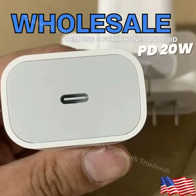  Lote Adaptador Cargador Rápido USB C PD 20W para iPhone 17 Pro/16e/16Plus/15/14/8 Foto 1 de 4