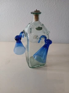 VINTAGE SKANSEN STOCKHOLMS GLASBRUK TURE BERGLUND DECANTER W/HANGING GLASSES (2) - Picture 1 of 7