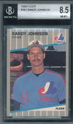 BGS 8,5 RANDY JOHNSON HOF NOVATO 1989 FLEER MARLBORO ANUNCIO OSCURECIDO BECKETT *TPHLC Foto 1 de 3