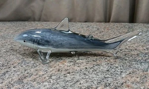 Pisapapeles estilo Murano vidrio soplado Goofy gris tiburón arte vidrio fundido - Imagen 1 de 10