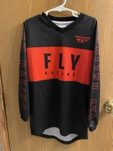 Fly Racing F-16 Red & Black Dirtbike Riding Motocross Jersey Youth Size Medium - Picture 1 of 6