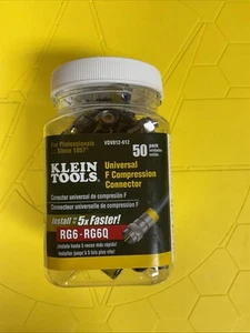 Klein Tools- Universal F Compression Connector - 50 Pack - VDV812-612 - RG6&RG6Q - Picture 1 of 5