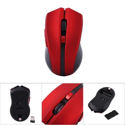 (Red) Wireless Mouse Optical Gaming Mouse With 6 Keys Portable And - Image 1 of 4