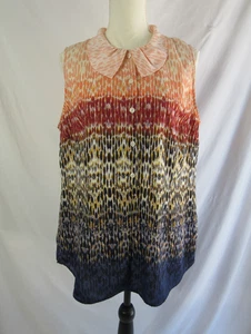 CAbi Bluse Love Ombre Pinselstriche ärmellos Style #3078 Vintage Größe L - Bild 1 von 11