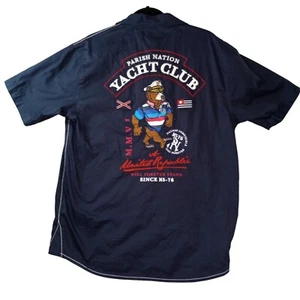 Camisa de manga corta para hombre United Republic Parish Nation Yacht Club Bear azul marino XL - Imagen 1 de 6
