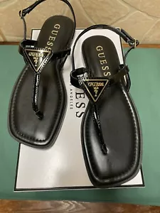 Guess Los Angeles Women’s Rainey T-Strap Thong Sandals Black Size 6 M - Picture 1 of 6