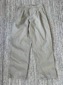 VTG BUGLE BOY CASUAL BASICS 90s KHAKIS Ivory PLEAT FRONT PANTS Y2K Boys 18 R - Picture 1 of 13