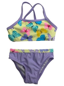Infant & Toddler Girls Purple Butterfly 2 Pc Bikini Swimming & Bathing Suit - Picture 1 of 1