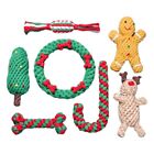 7 Stück Hundeseilspielzeug, Weihnachtliches Kautrainingsspielzeug G4A99713