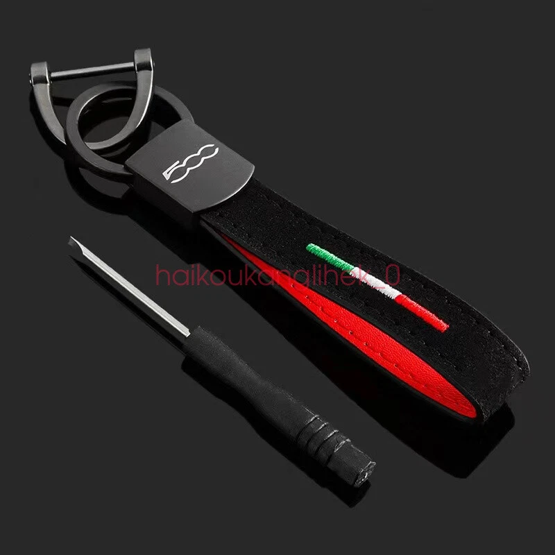 Para Fiat 500 Coche Llavero Auto Accesorios Emblema Llavero Colgante Gamuza Negra Foto 1 de 1