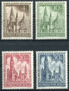Berlín n.o 106 - 109 limpio sin usar Kaiser Wilhelm Gedächtniskirche 1953 montado sin montar o nunca montado - Imagen 1 de 2