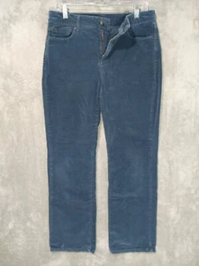 NYDJ Pants Womens 10 Petite Blue Corduroy Straight Lift Tuck Stretch 5 Pocket - Picture 1 of 10