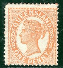 Australia States QUEENSLAND QV Stamp 1d Mint MNG PBLUE124