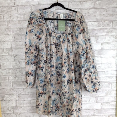 H & M Peasant Dress Medium Boho Floral Cottagecore Relaxed Office NEW - Image 1 of 4