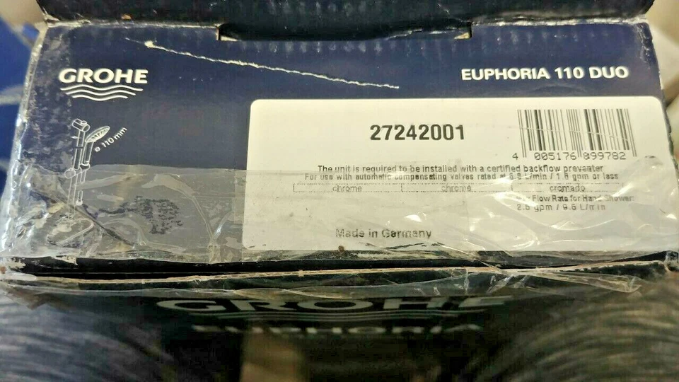 ​GROHE 27242001 Euphoria 2-Spray Ducha de Mano, StarLight Cromo, Barra de Ducha LEER Foto 1 de 1