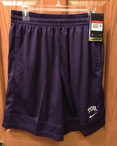 Nike TCU Horned Frogs Fast Break Men’s Purple Shorts~Large~NWT Cover