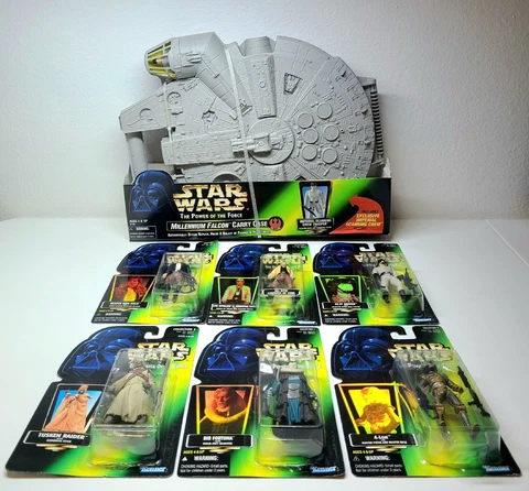 Star Wars Millennium Falcon Carry Case + 6 Action Figure Lot #3 Tusken Raider Cover