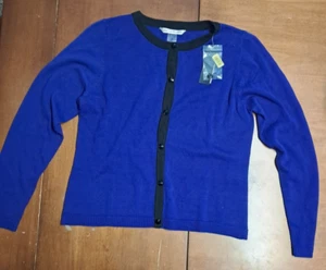 Suéter con botones Bianca Nygard ~ Para mujer mediano (10-12) azul cobalto ~ NUEVO - Imagen 1 de 4