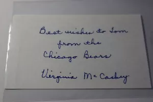 VIRGINIA McCASKEY Bears owner AUTOGRAPHED/SIGNED/HAND-SIGNED/AUTO INDEX CARD 3X5 - Picture 1 of 2