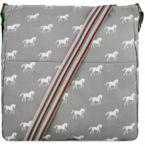 The Olive House® Womens Horse Print Cross Body Canvas Bag Handbag Grey - Picture 1 of 1