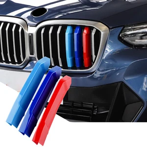 Tiras de cubierta de rejilla delantera de 3 piezas accesorio de ajuste con clip - se adapta a BMW G01 X3 2022 - Imagen 1 de 8