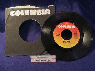 EDDIE MONEY Bring On The Rain/Endless Nights 45 RPM COLUMBIA RECORDS - Image 1 of 2