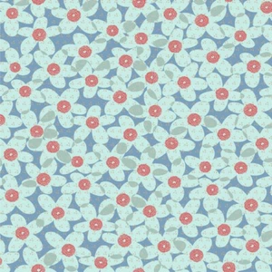 (18€/m) Softshell Meterware hellblau mit Blumen hellgelb 1 Stückzahl = 0,5m - Bild 1 von 1
