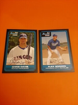 2006 BOWMAN PROSPECTS ALEX GORDON & CHRIS DAVIS NM-M see description  - Image 1 of 4