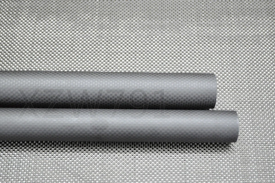 28MM OD X 25mm 26mm ID X 500MM 100% Roll Wrapped Carbon Fiber Tube 3K Matte - Image 1 of 2