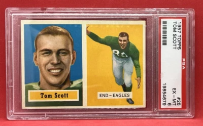 1957 Topps Football - #25 Tom Scott, Philadelphia Eagles - PSA 6 - Image 1 of 2