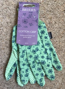 BRIERS HOUSE & GARDEN COTTON GRIP GLOVE : Ladies, Medium Size, Green - Picture 1 of 4