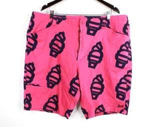 Vintage Billionaire Boys Club Shorts Mens 42 Pink Chinos Ice Cream Cone Canvas - Picture 1 of 11