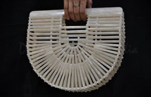 Tote Bag Straw Beach Bags for Women Handmade Basket Handbags Vacation Essentials - Picture 1 of 6