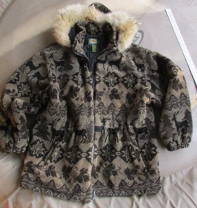 Cabela's Southwest Deer Nature Jacket Fur Trim Hood Insulated Women Size Large - Picture 1 of 14