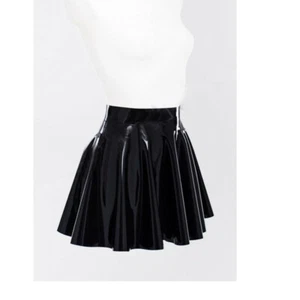 Women Latex Rubber High Waist Classic Style Latex Mini Skate Skirts 0.4mm - Picture 1 of 3